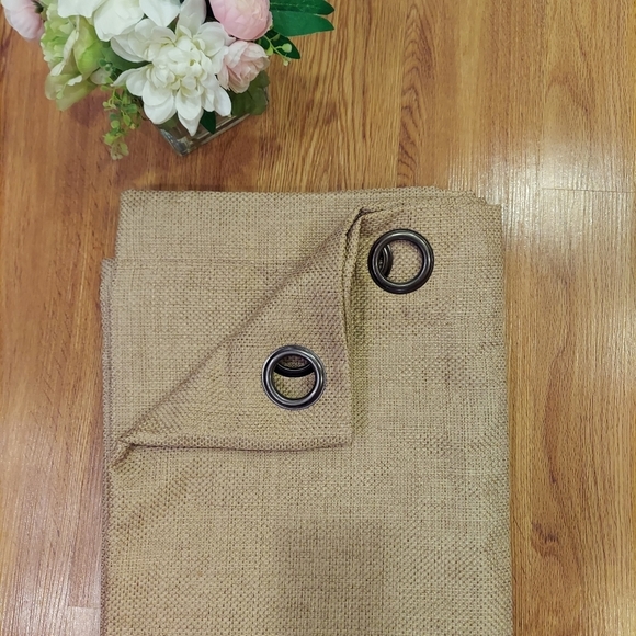 Threshold thick blockout beige/tan curtains. 2 panels. Size W54xL82 Home Decor - Picture 3 of 6